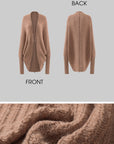 Rase le sol Curved Hem Drop Shoulder Knit Cardigan
