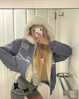 Rase le sol Reversible Faux Fur Hooded Zip Jacket