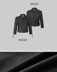 IAMXIAA Buckle-Neck Cropped Faux Leather Jacket