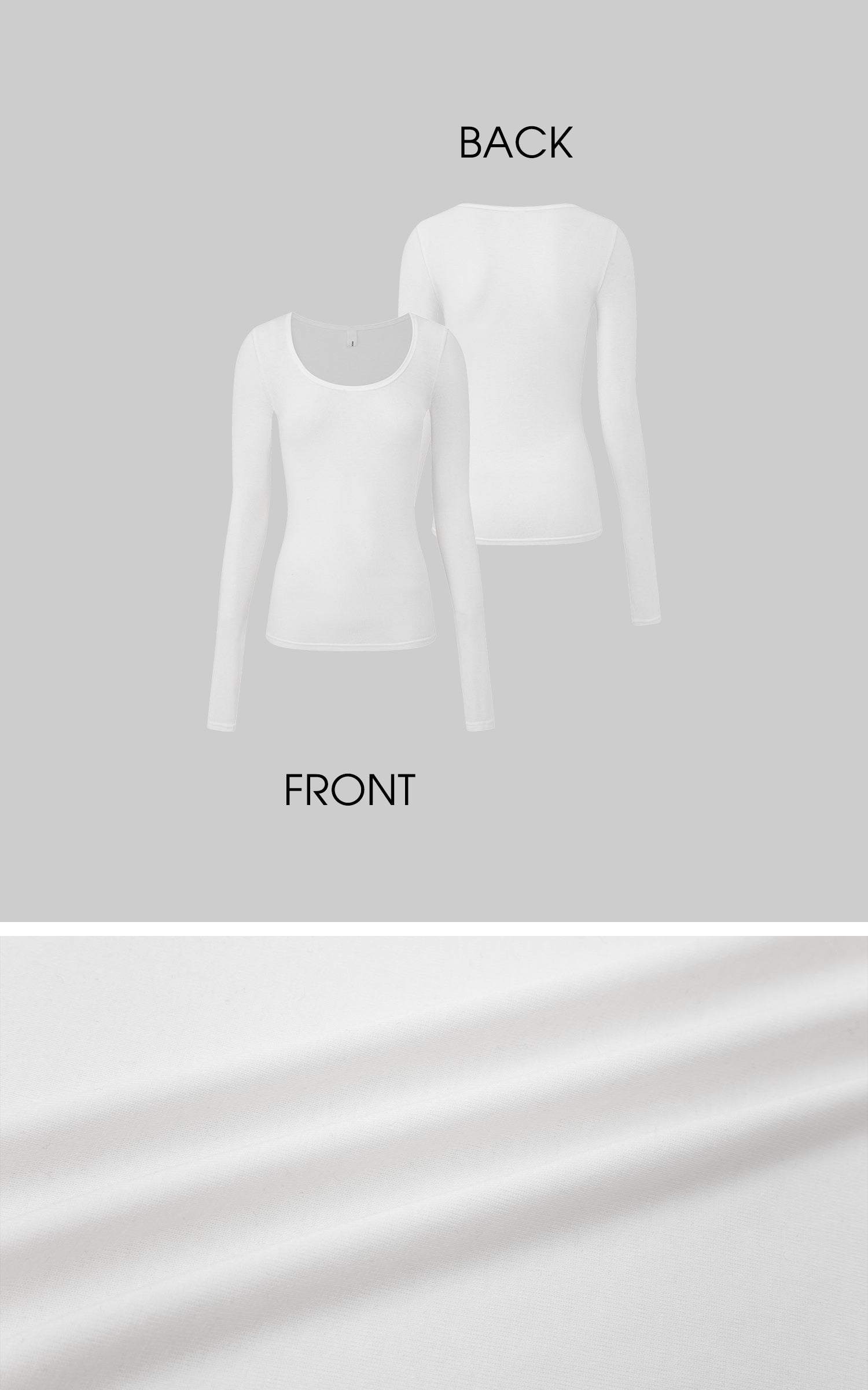 IAMXIAA フィットしたスクープネックの長袖トップ