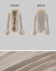 Hydrae Haut cardigan ajusté en maille côtelée avec garniture en peluche