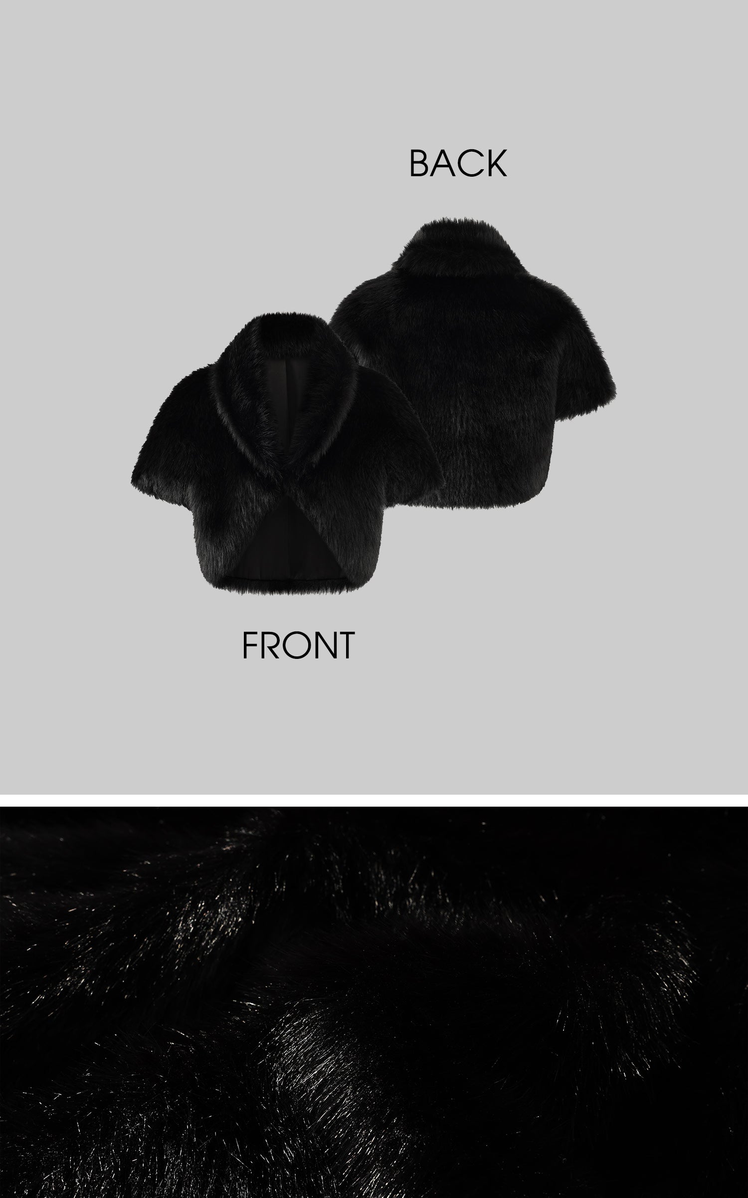 ROVENTE Black Faux Fur Cropped Jacket