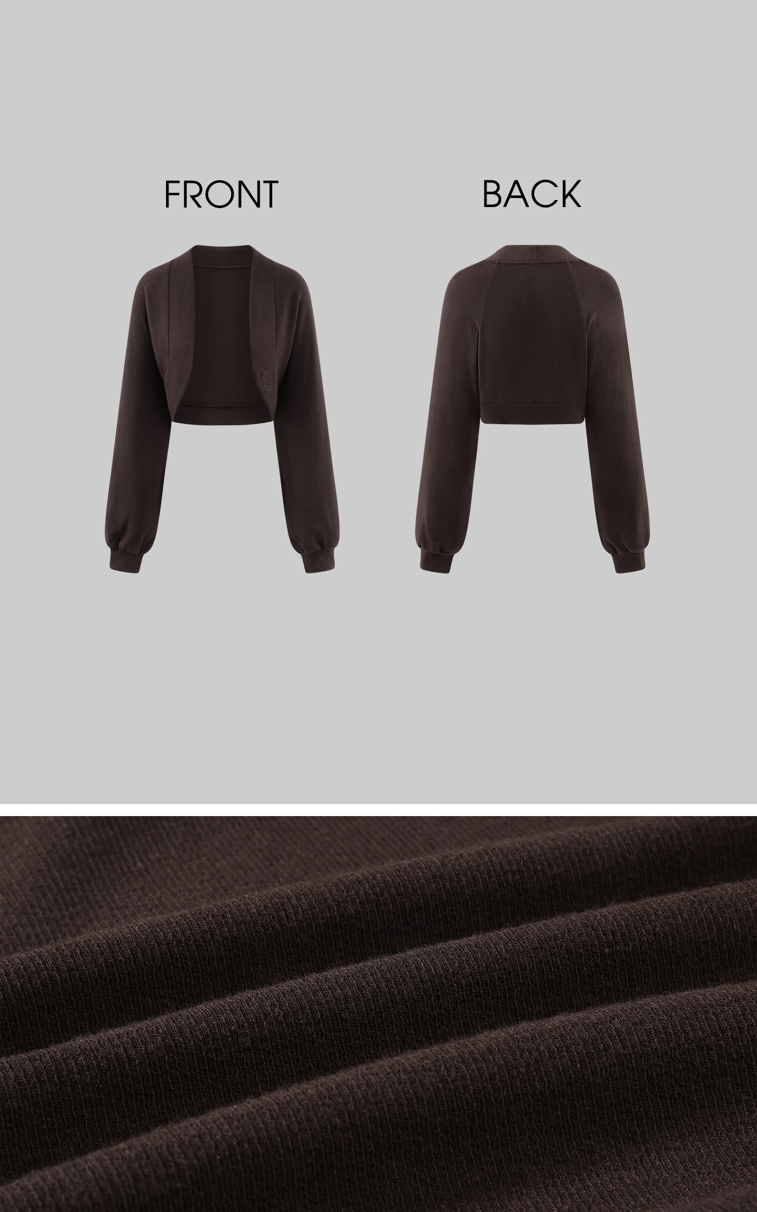 Hydrae Contrast Waist Low-Rise Flared Pants &amp; Cropped Bolero Cardigan Set