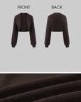 Hydrae Contrast Waist Low-Rise Flared Pants & Cropped Bolero Cardigan Set