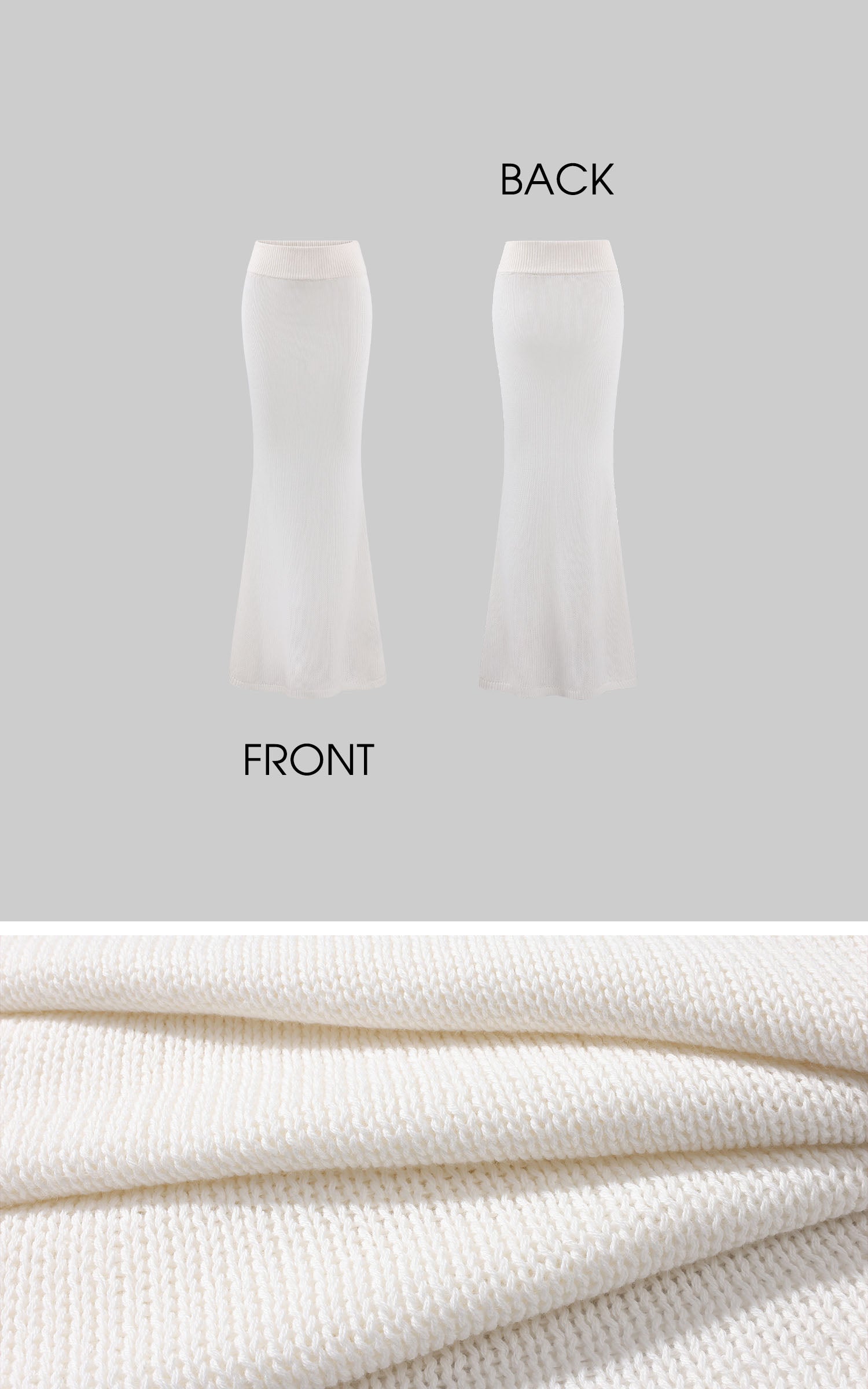 Rase le sol 하이웨이스트 스컬프 니트 머메이드 스커트