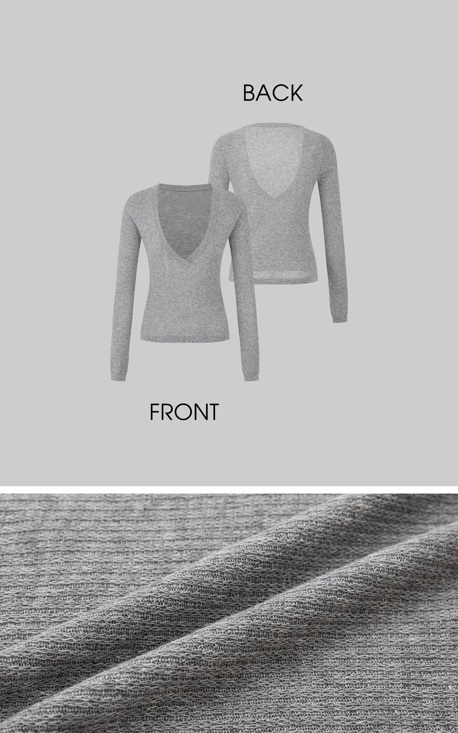 IAMXIAA Deep V-Neck Sheer Knit Sweater
