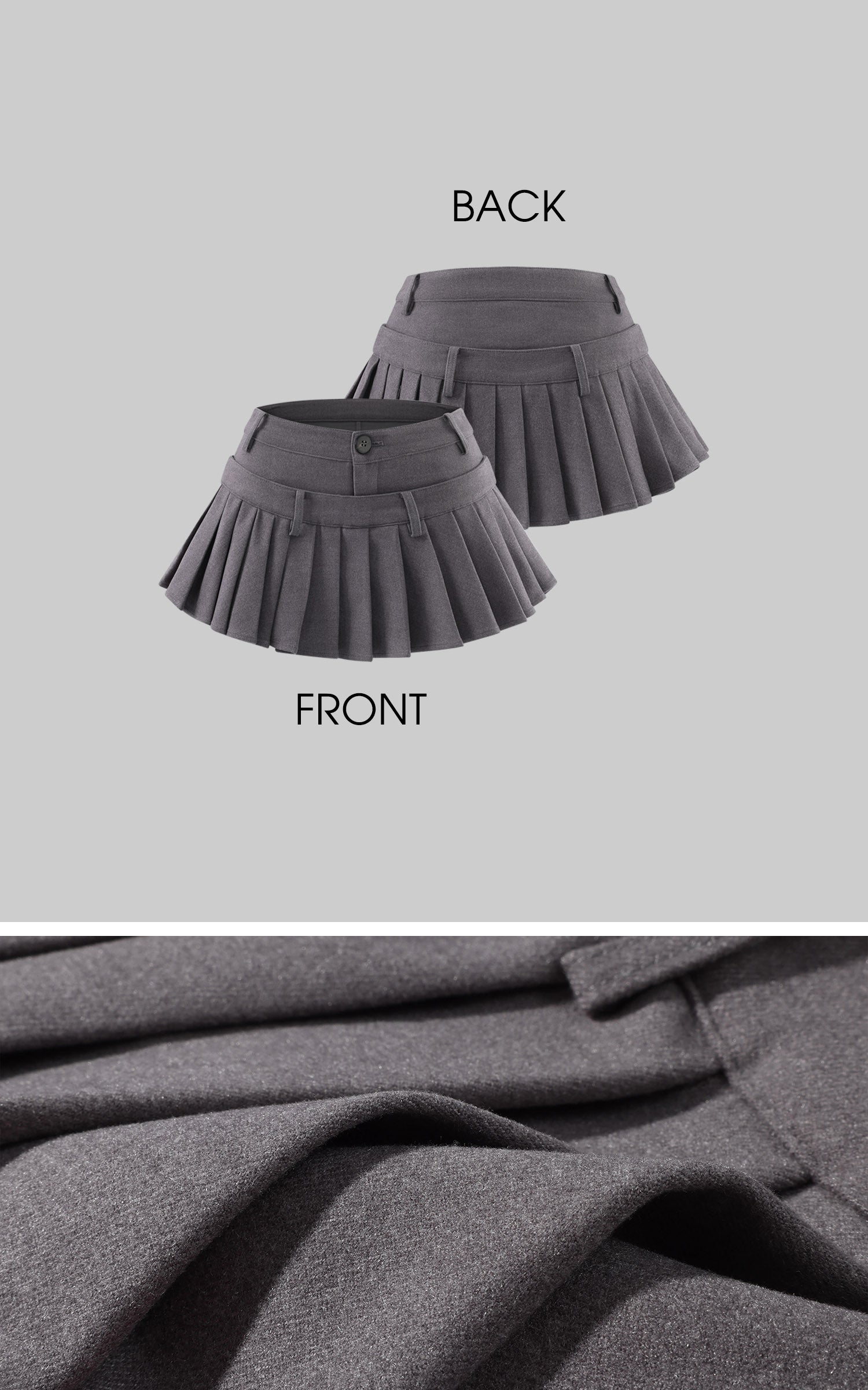 WARDEN EDGE Deconstructed Double-Waist Pleated Micro Skirt