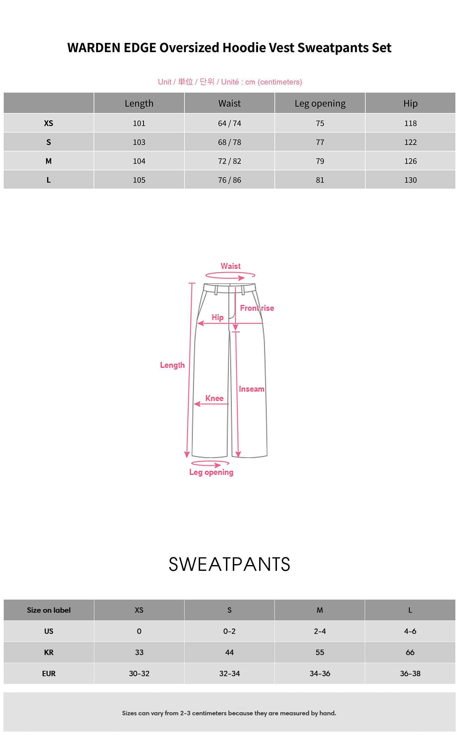 WARDEN EDGE Oversized Hoodie Vest Sweatpants Set