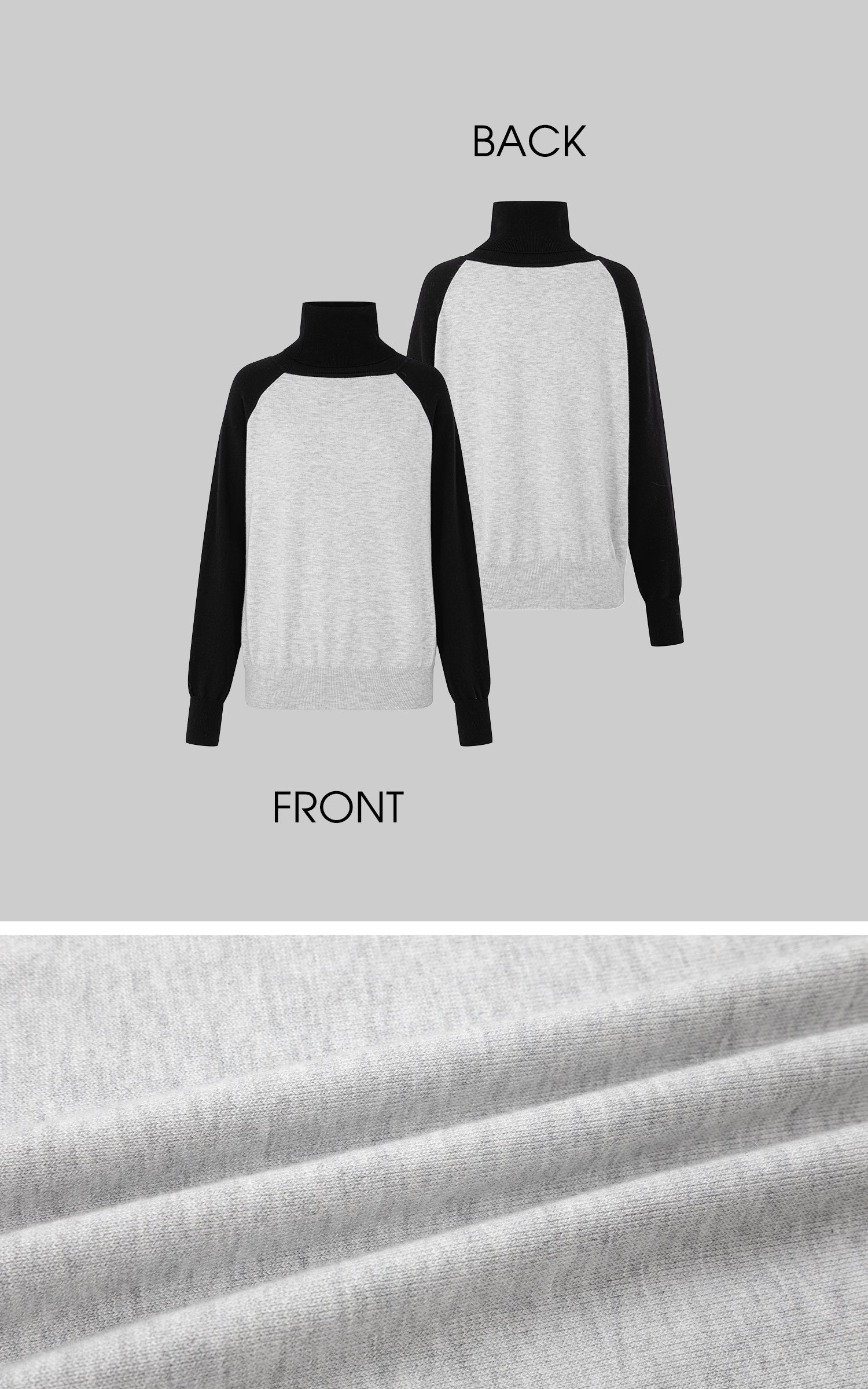 IAMXIAA Contrast Knit Turtleneck Sweater