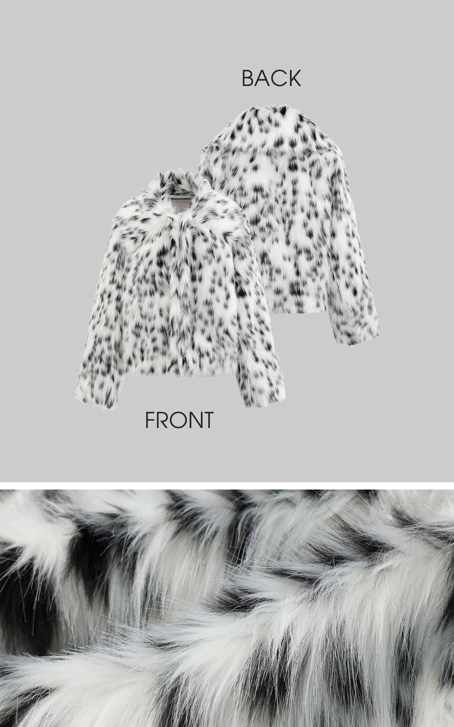 Rase le sol Black &amp; White Dalmatian Faux Fur Coat