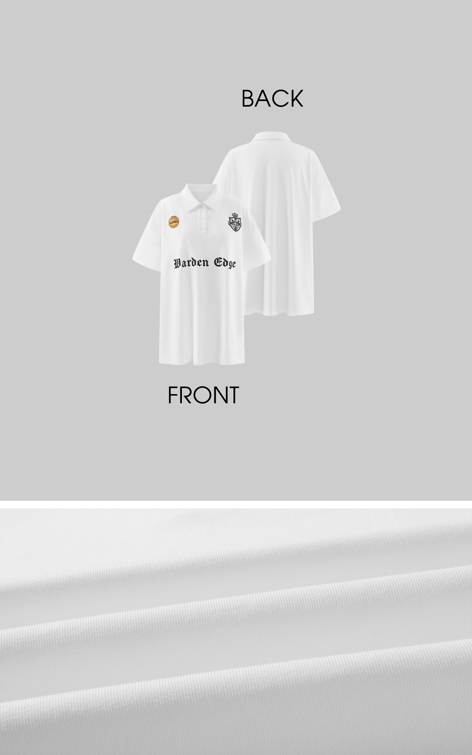 WARDEN EDGE Crest Logo Oversized Polo Tee