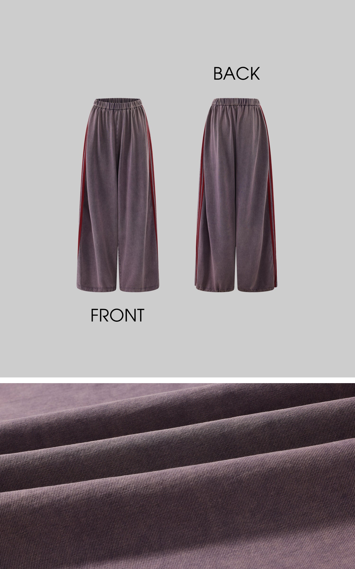 Rase le sol Washed Velvet-Feel Wide-Leg Track Pants
