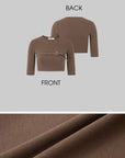 IAMXIAA Buckle Strap Cropped Three-Quarter Sleeve Top