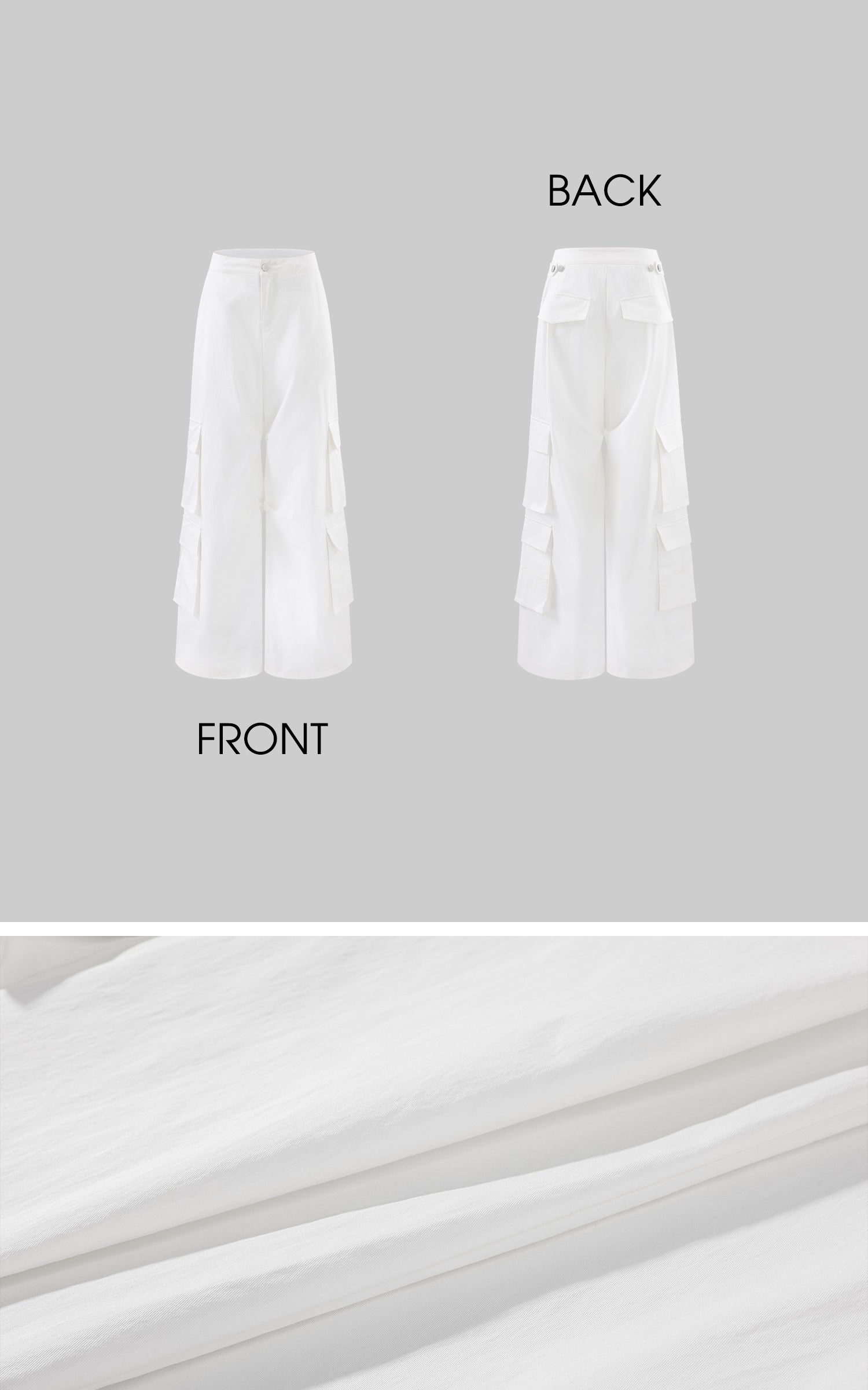 ROVENTE Low-Rise Wide Leg Cargo Pants