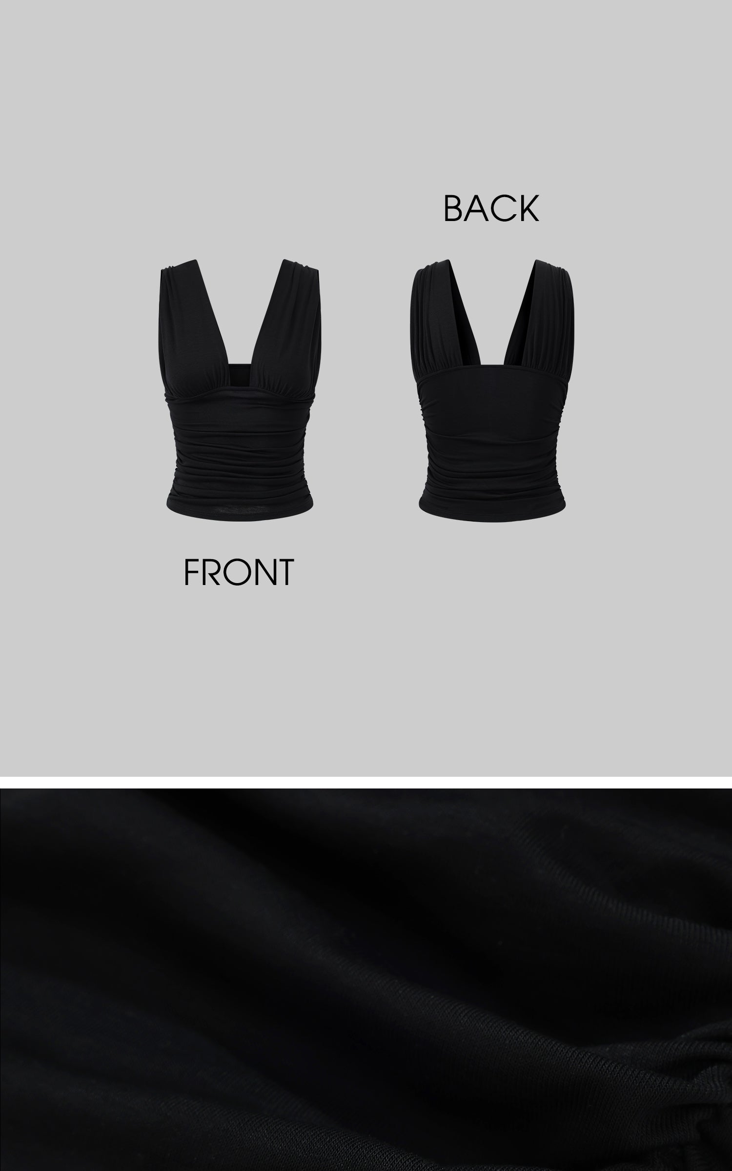 ROVENTE Gathered Tank &amp; Mini Shorts Set in Black - PINKPARKS