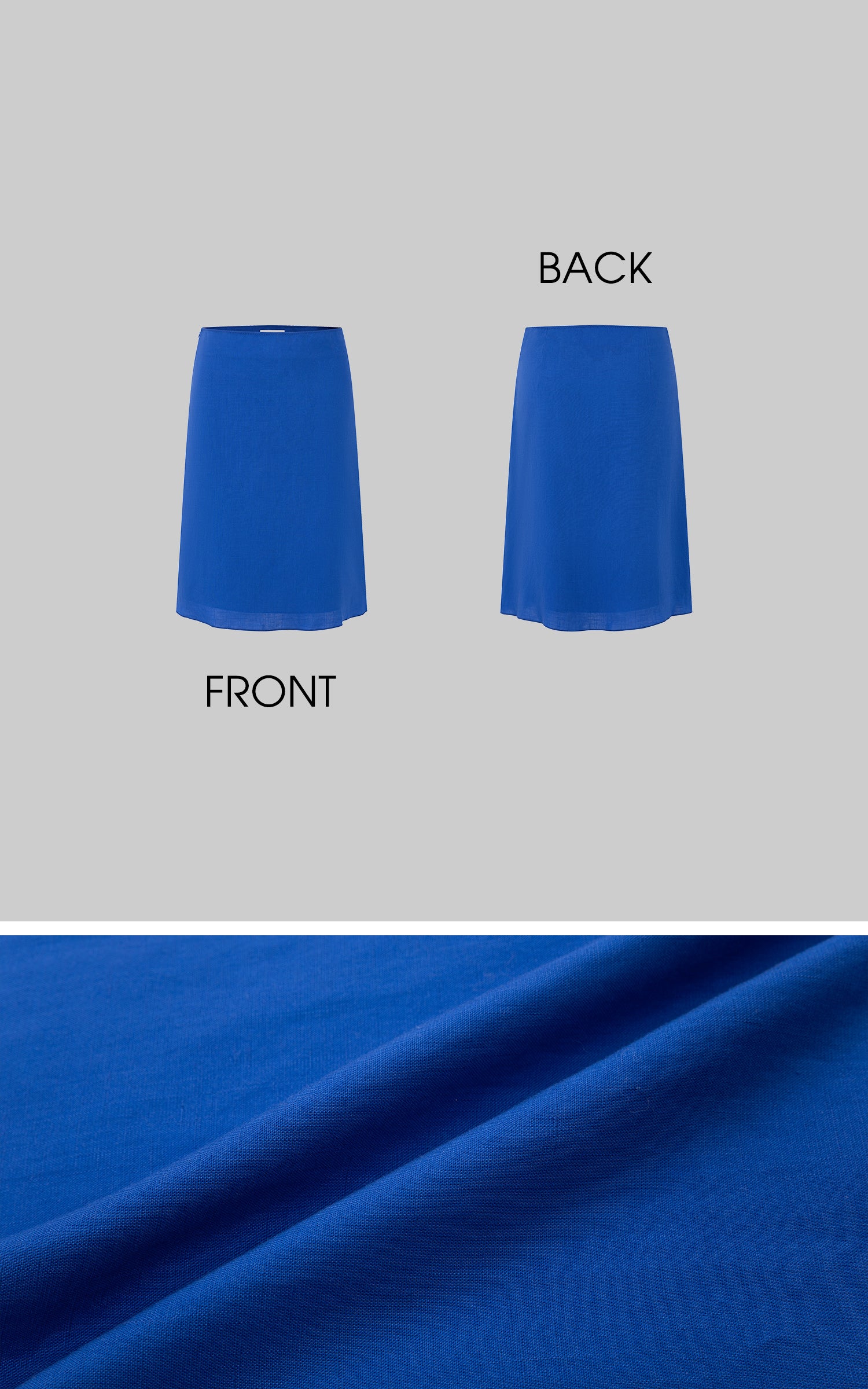 IAMXIAA Cobalt Blue Low-Rise Midi Skirt