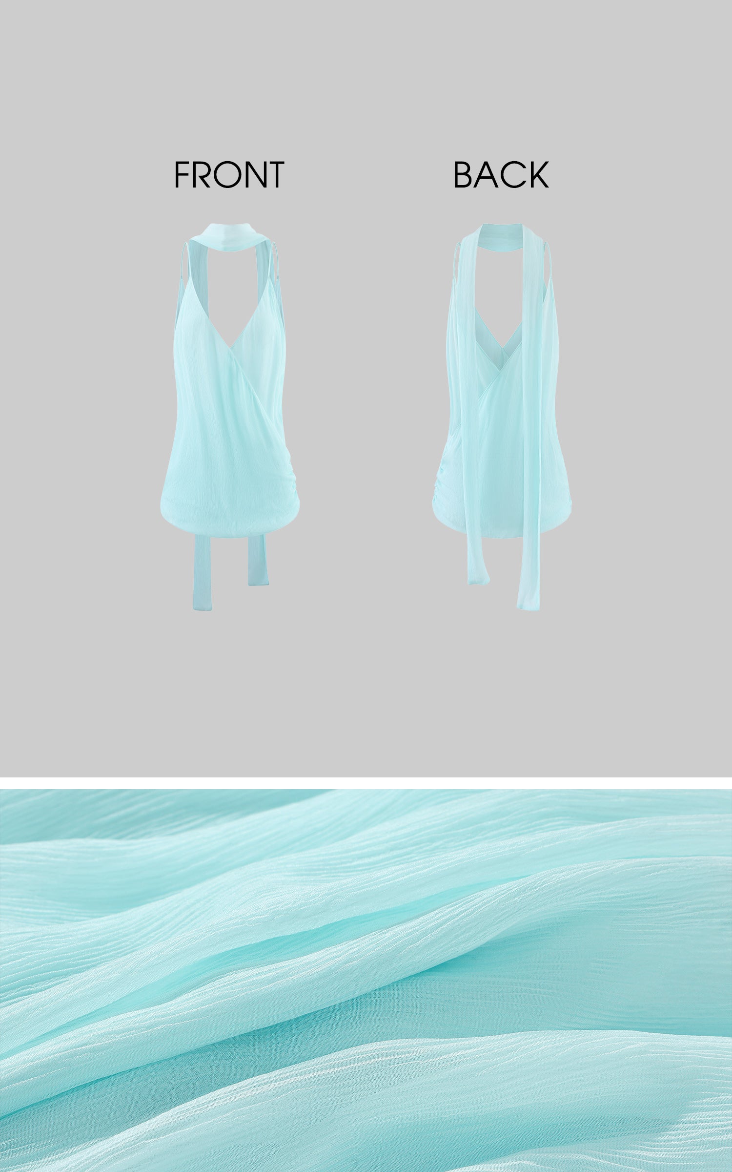 0122stepll Draped Halter Cami Top &amp; Midi Skirt Set
