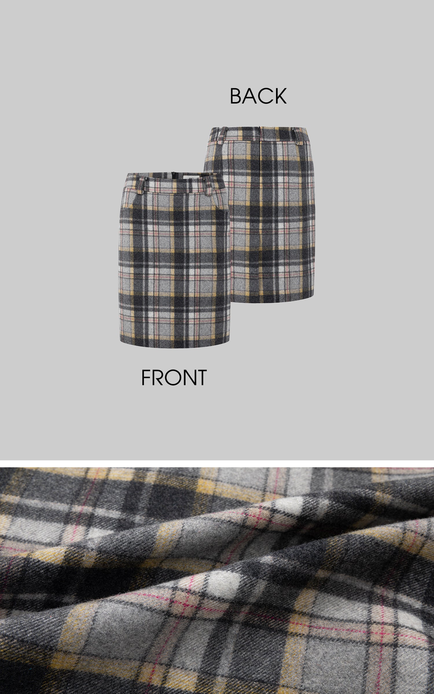 IAMXIAA 체크 하이웨이스트 바디콘 스커트