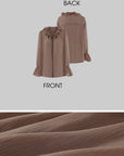 Hydrae Ruffle Collar Sheer Bell-Sleeve Blouse