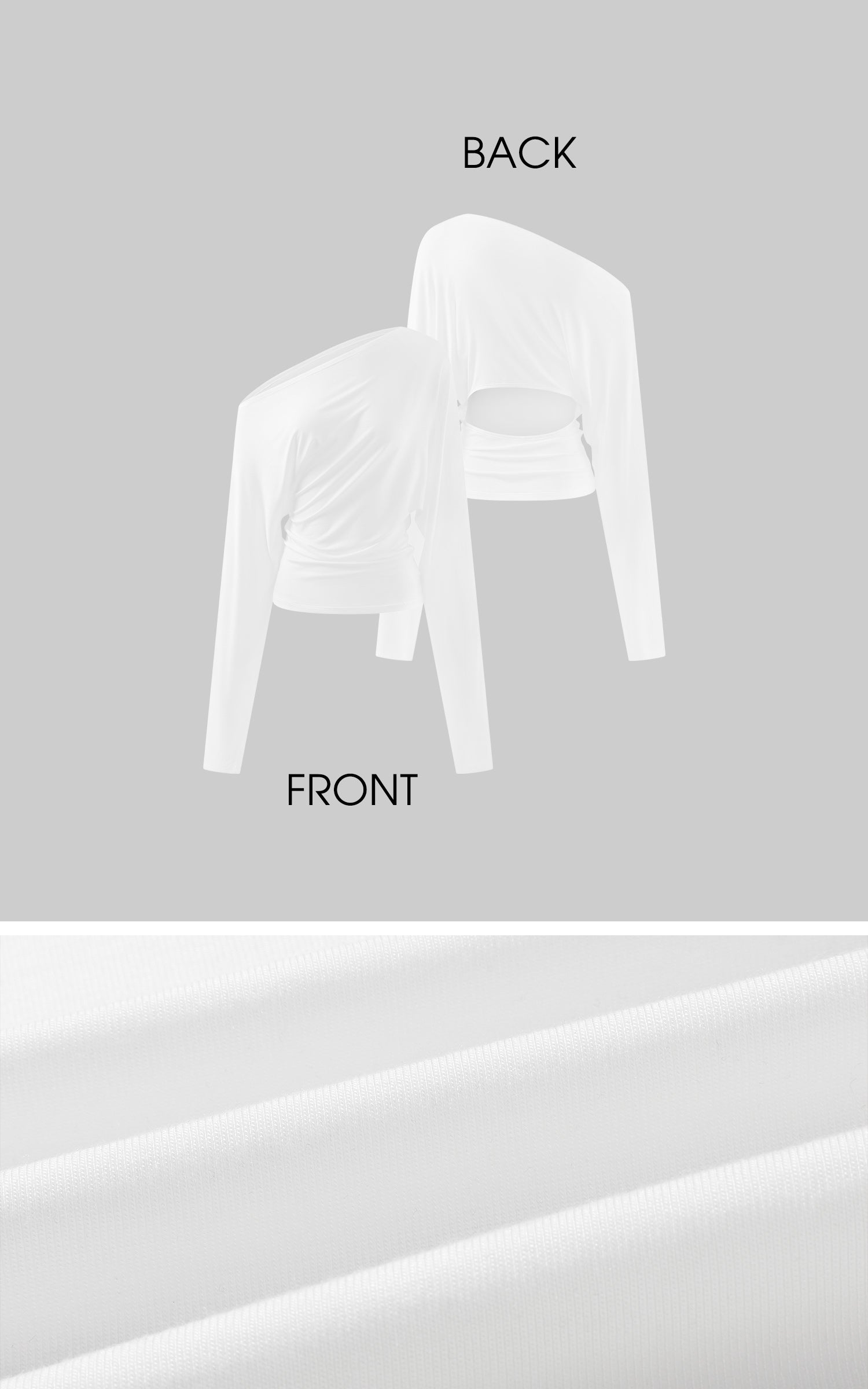 ROVENTE One Shoulder Cut-Out Top Long Sleeve Slim Fit Minimalist Tee