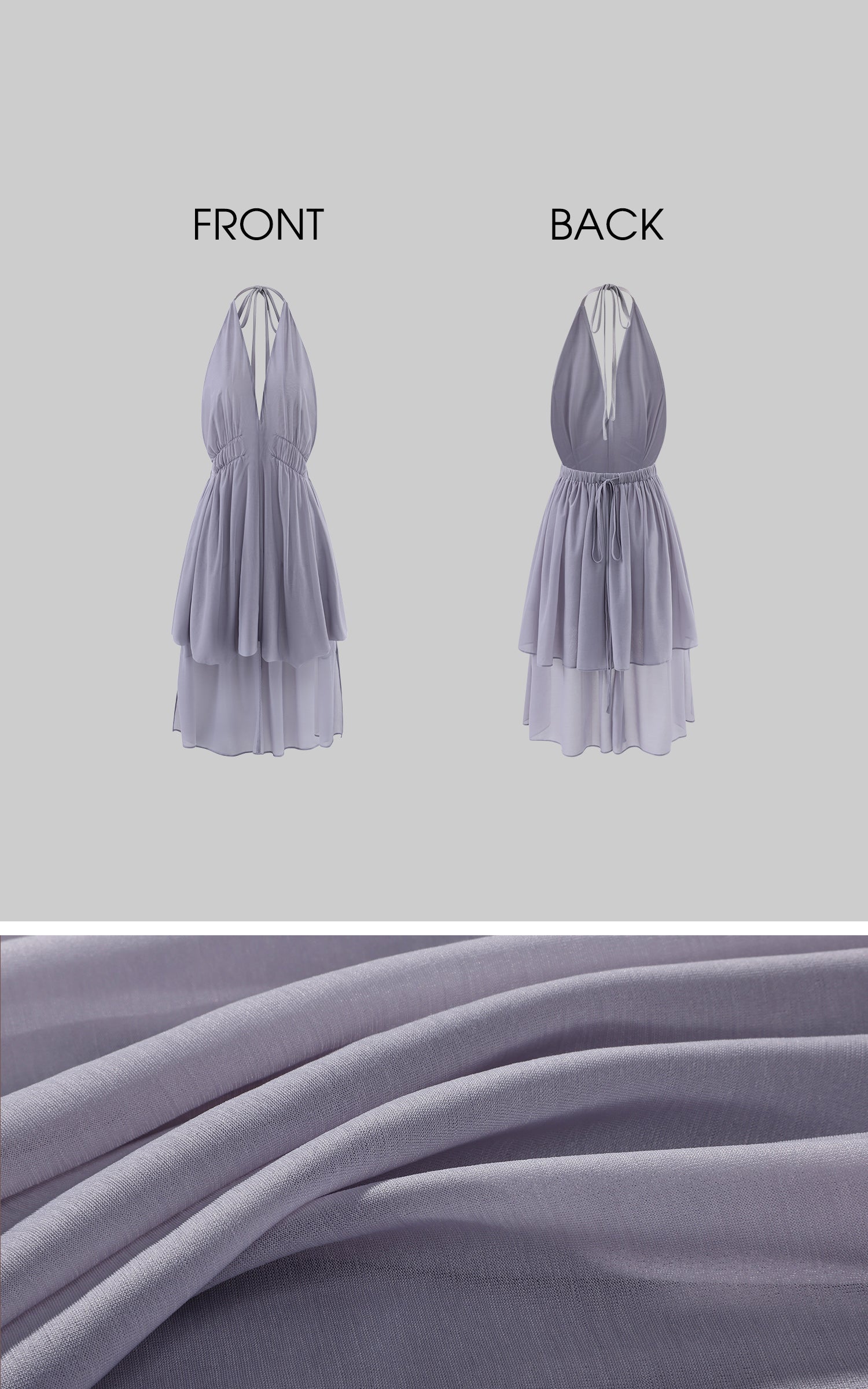 0122stepll Plunge Halter Drape Top