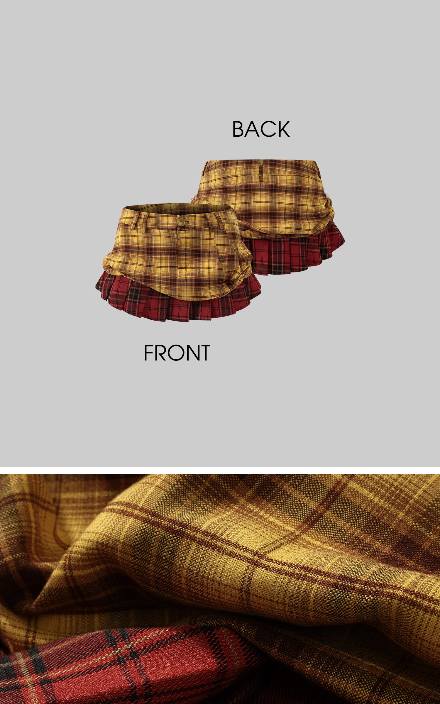 WARDEN EDGE Punk Clash Layered Mini Skirt in Yellow &amp; Red Plaid - PINKPARKS