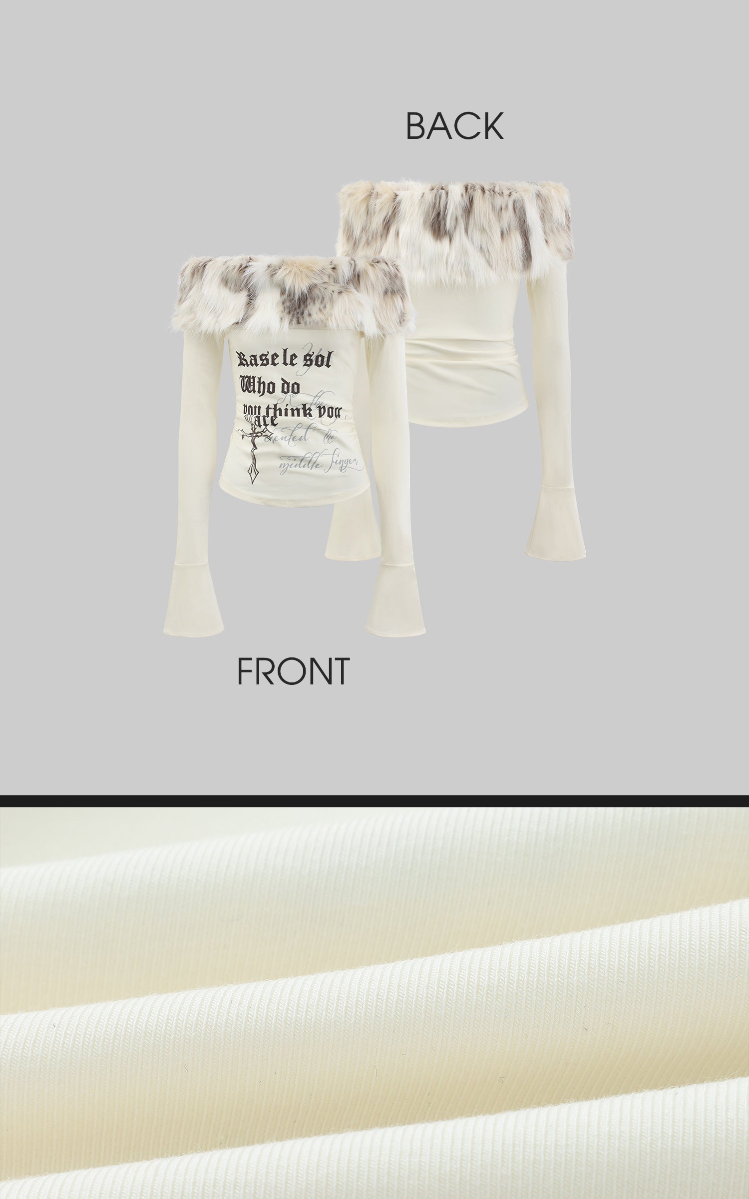 Rase le sol Off-Shoulder Faux Fur Top