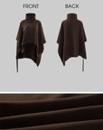 WARDEN EDGE Asymmetric High-Neck Draped Cape Top
