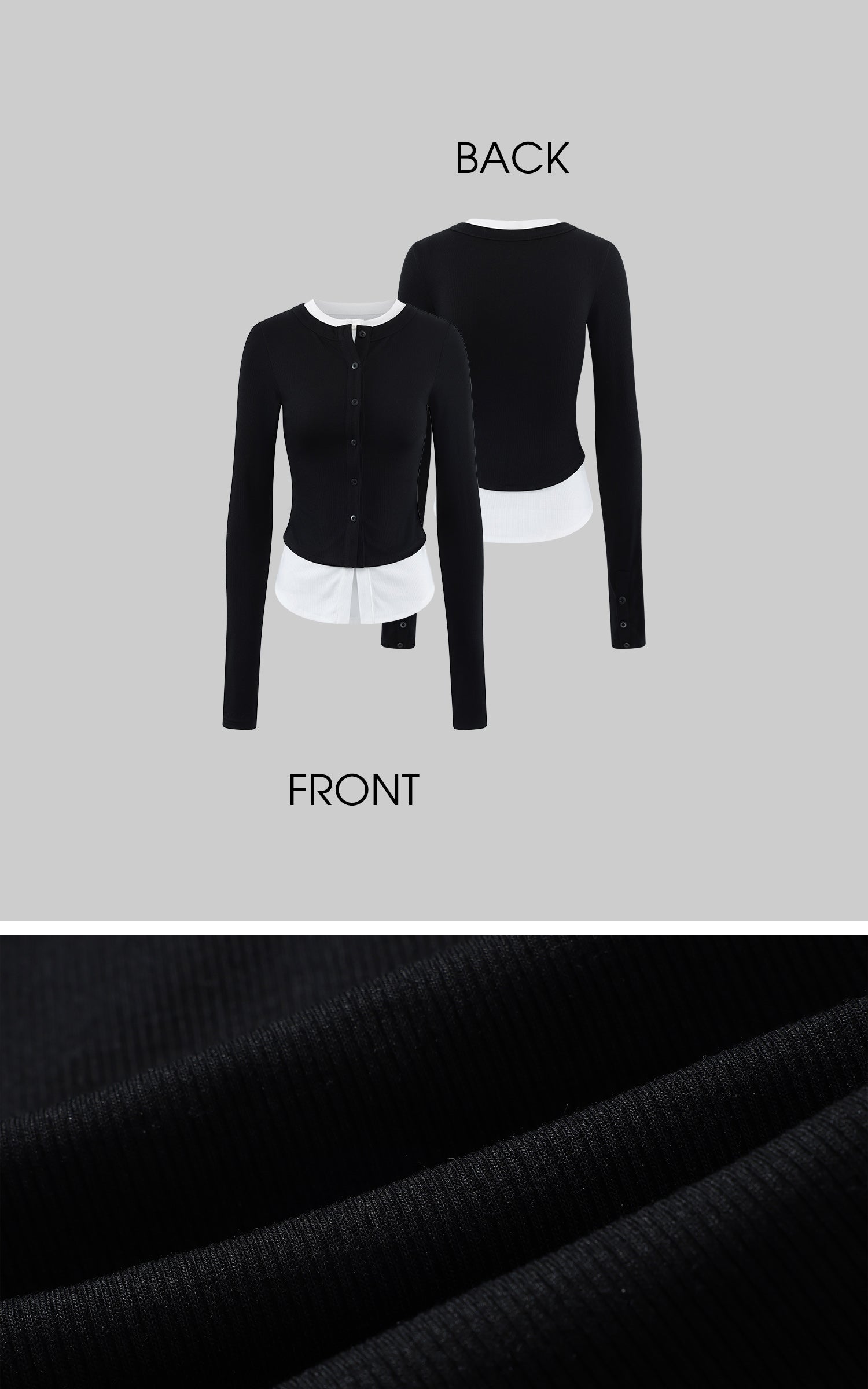 WARDEN EDGE Layered V-Neck Long Sleeve Top