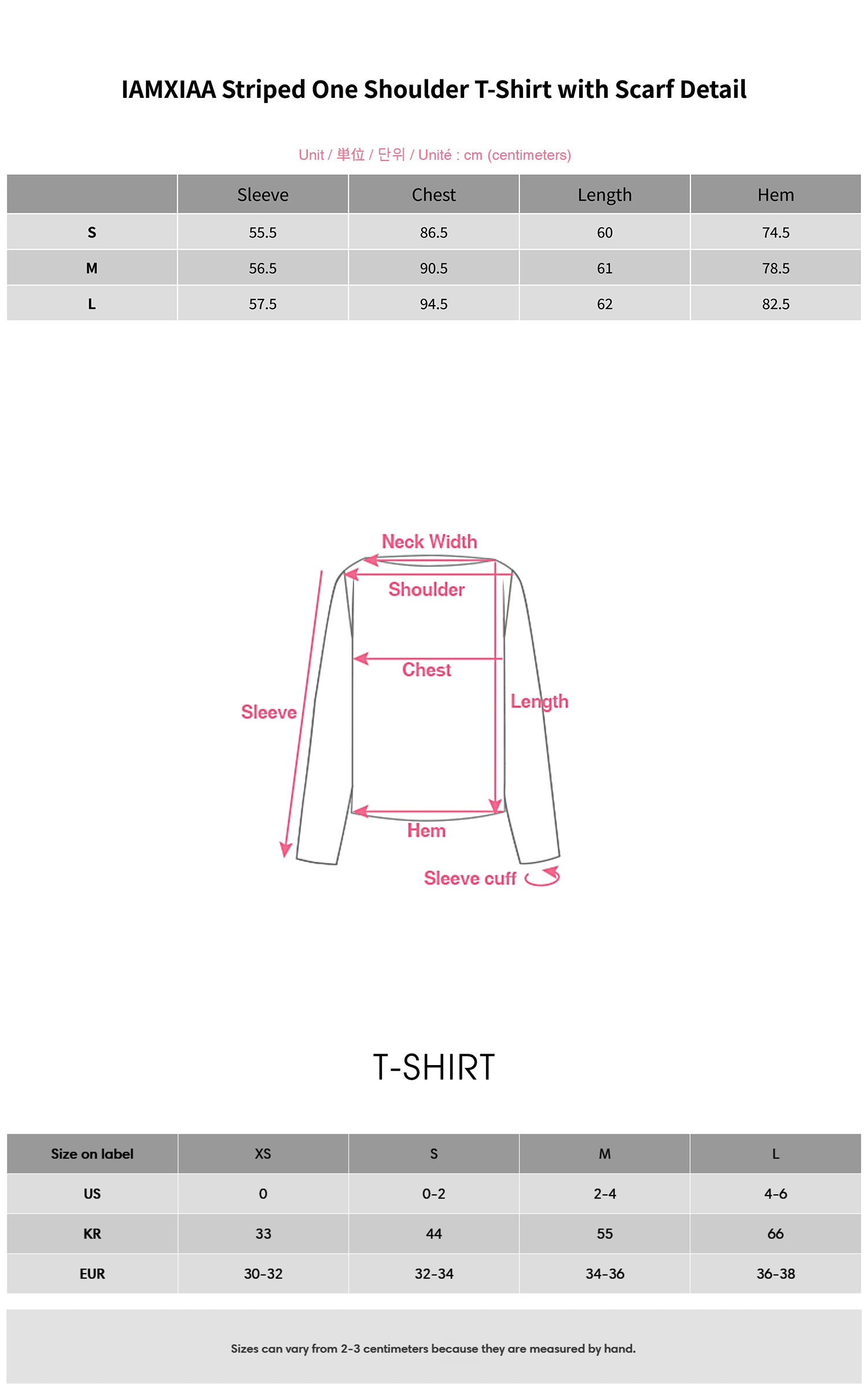 IAMXIAA Striped One Shoulder T-Shirt with Scarf Detail