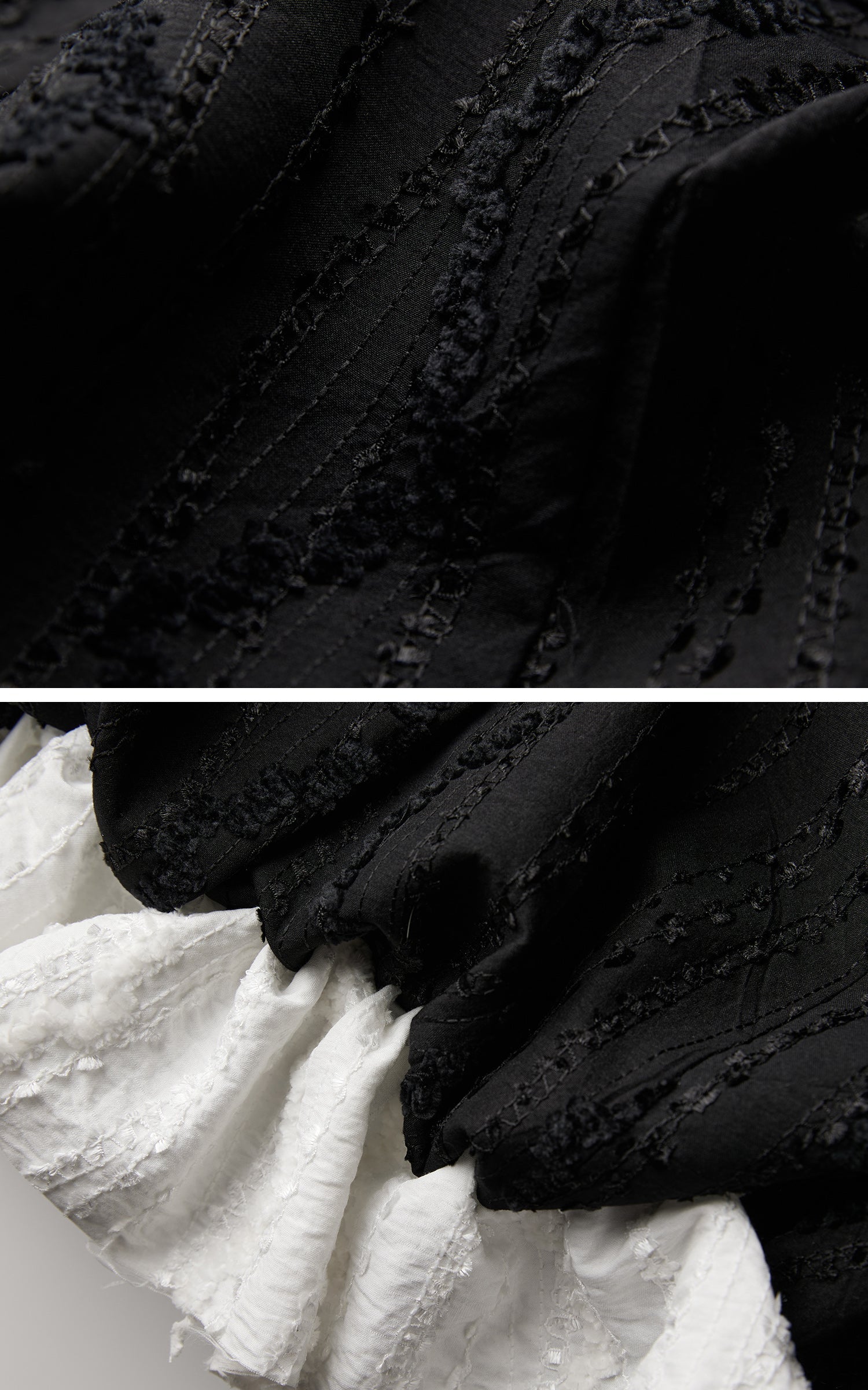 DOINDULGE Textured Layered Maxi Skirt with Braided Details