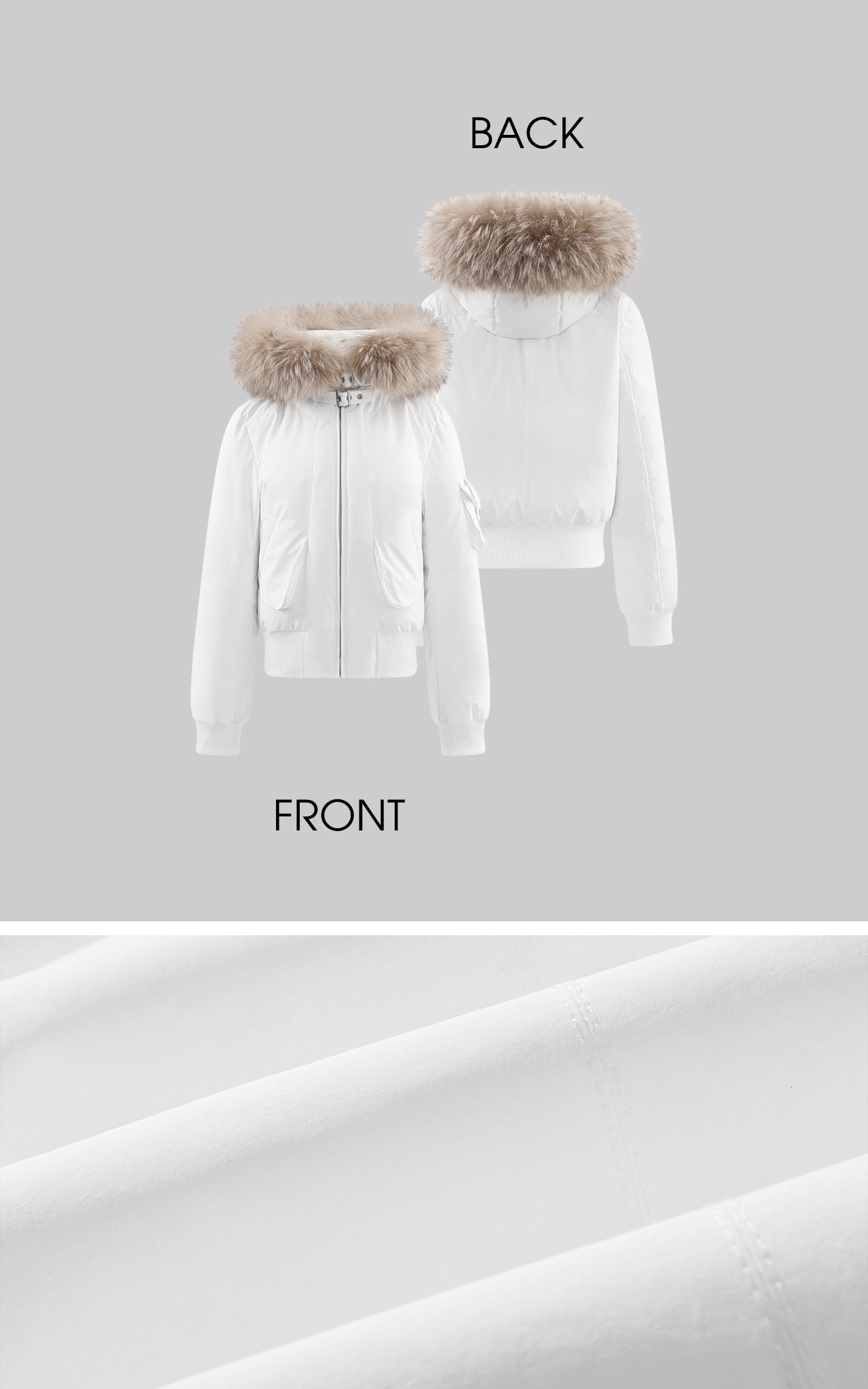 WARDEN EDGE Cropped Fur Collar Down Jacket