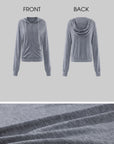 WARDEN EDGE Minimal Zip Hoodie & Camisole & Wide Leg Pants Three Piece Set