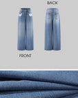0122stepll Contrast Pocket Wide-Leg Denim Pants