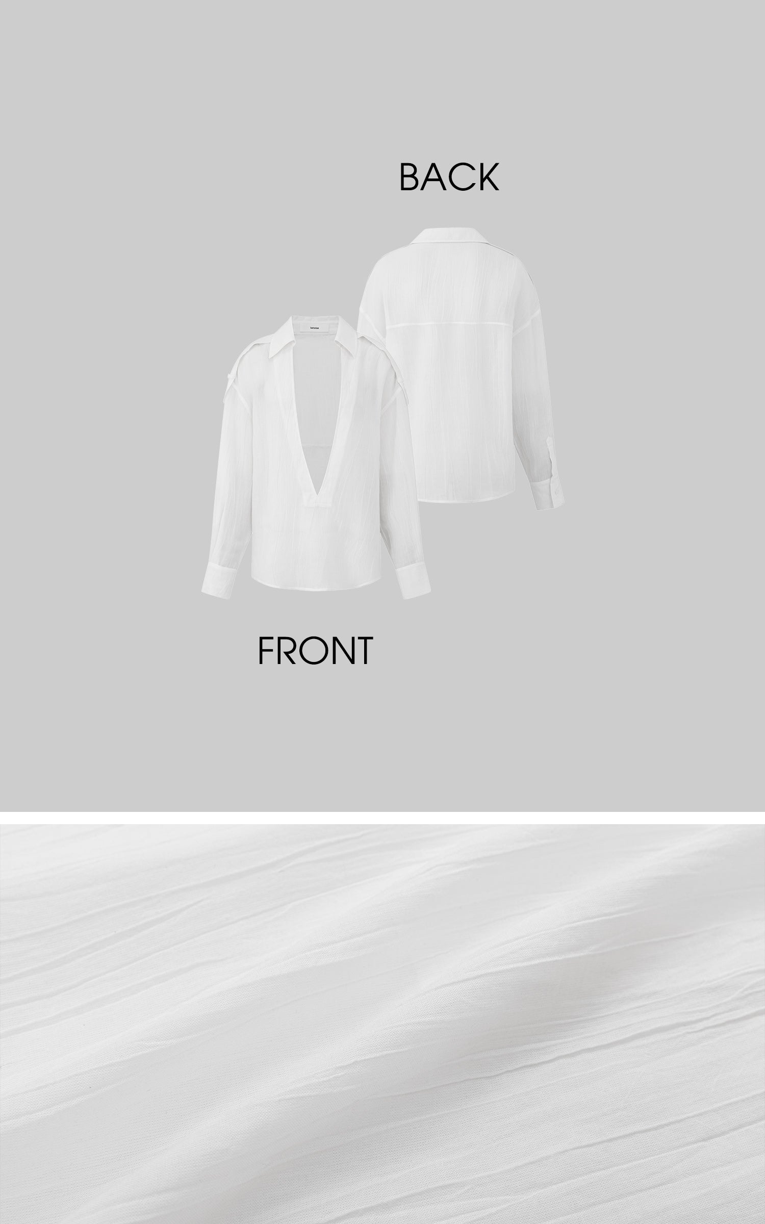 IAMXIAA Sheer Plunge Collar Shirt