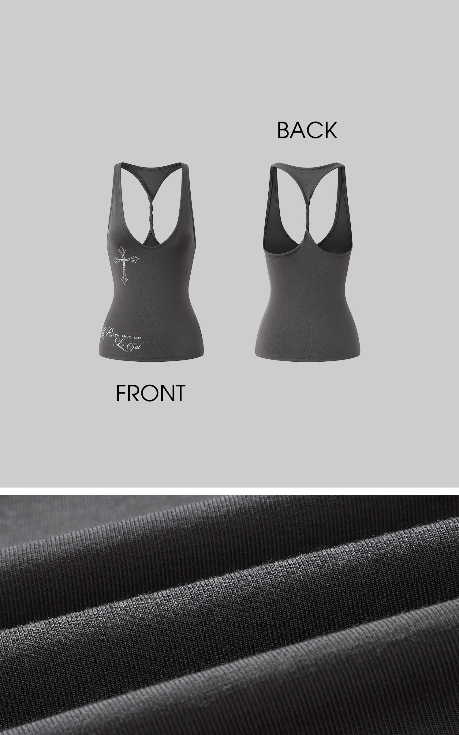Rase le sol Cross-Print Twisted Back Tank Top - PINKPARKS