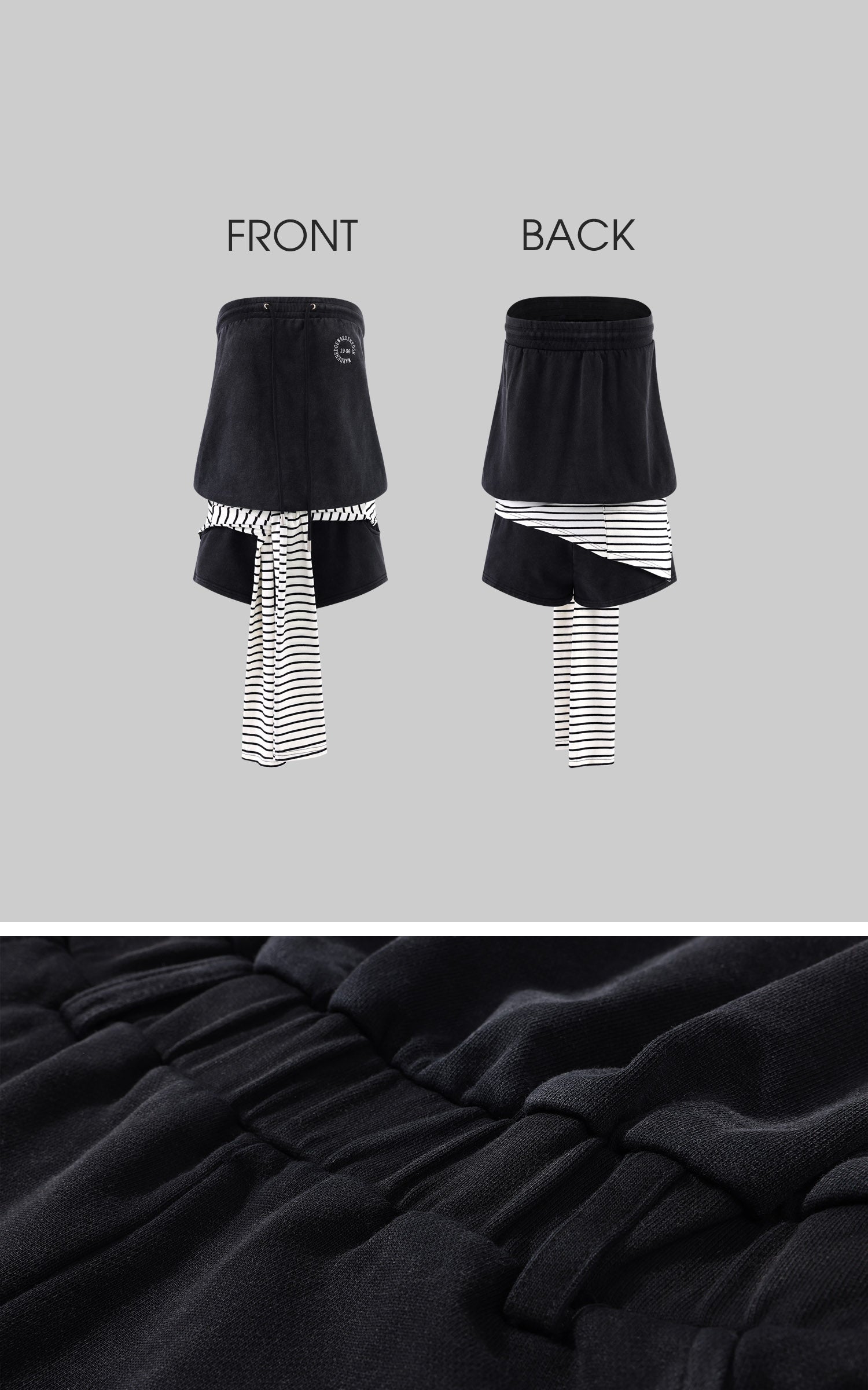 WARDEN EDGE Strapless Layered Shorts Set