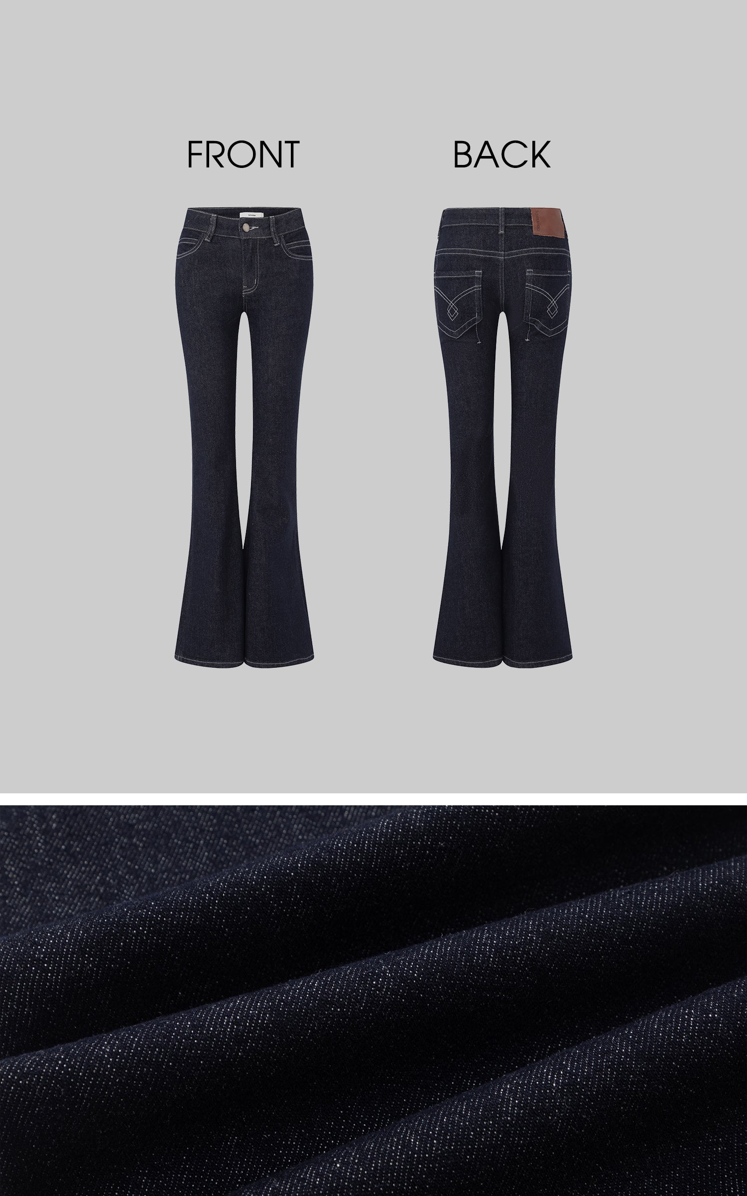 IAMXIAA Strapless Denim Top and Flared Pants Two-Piece Set