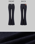 IAMXIAA Strapless Denim Top and Flared Pants Two-Piece Set