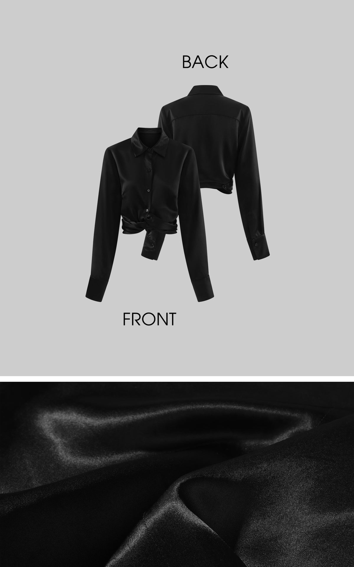 0122stepll Twisted Hem Satin Shirt