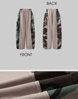 WARDEN EDGE Camo Panel Wide Leg Pants Drawstring Utility Cargo Pants