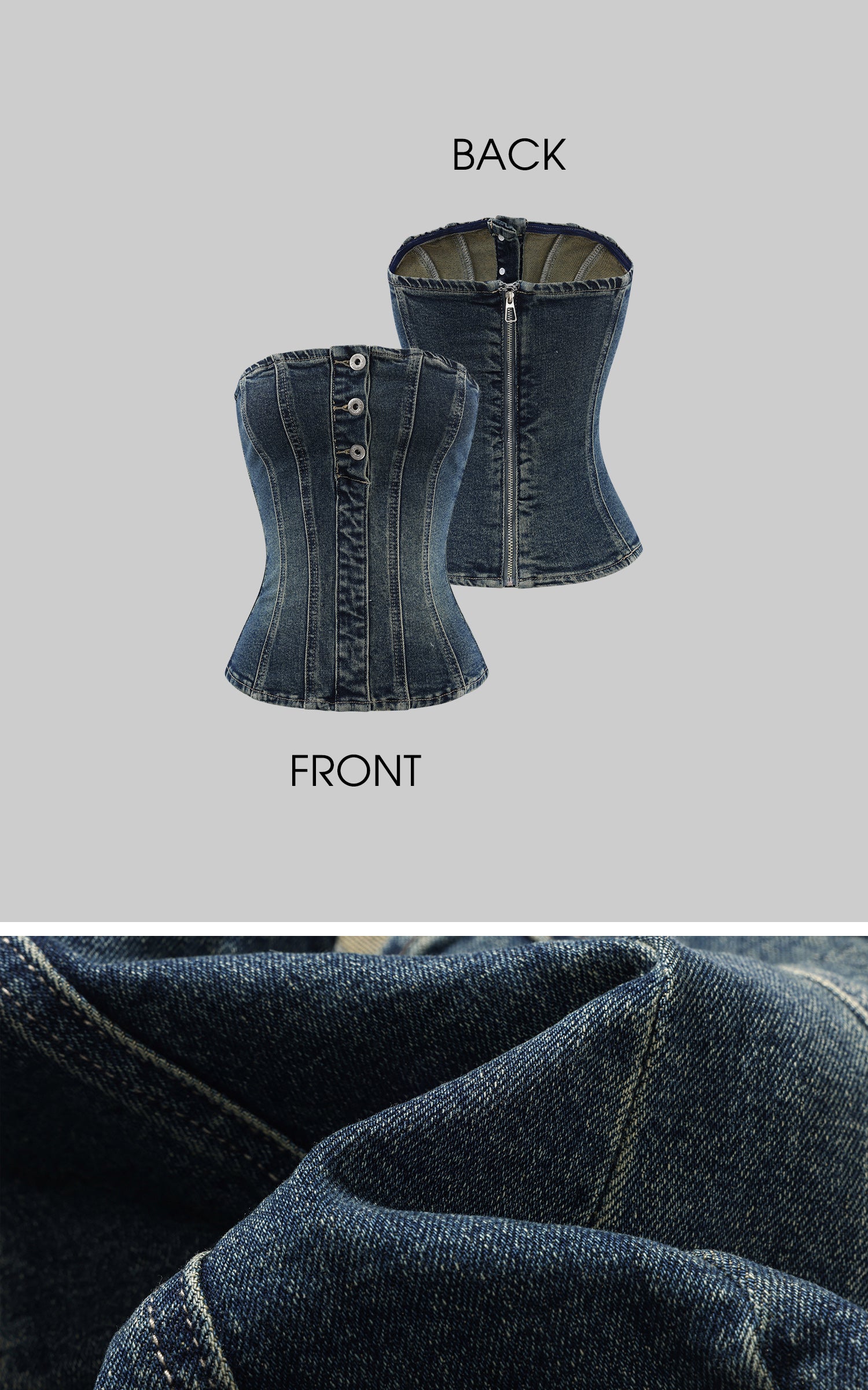 WARDEN EDGE 데님 뷔스티에와 와이드 팬츠 세트