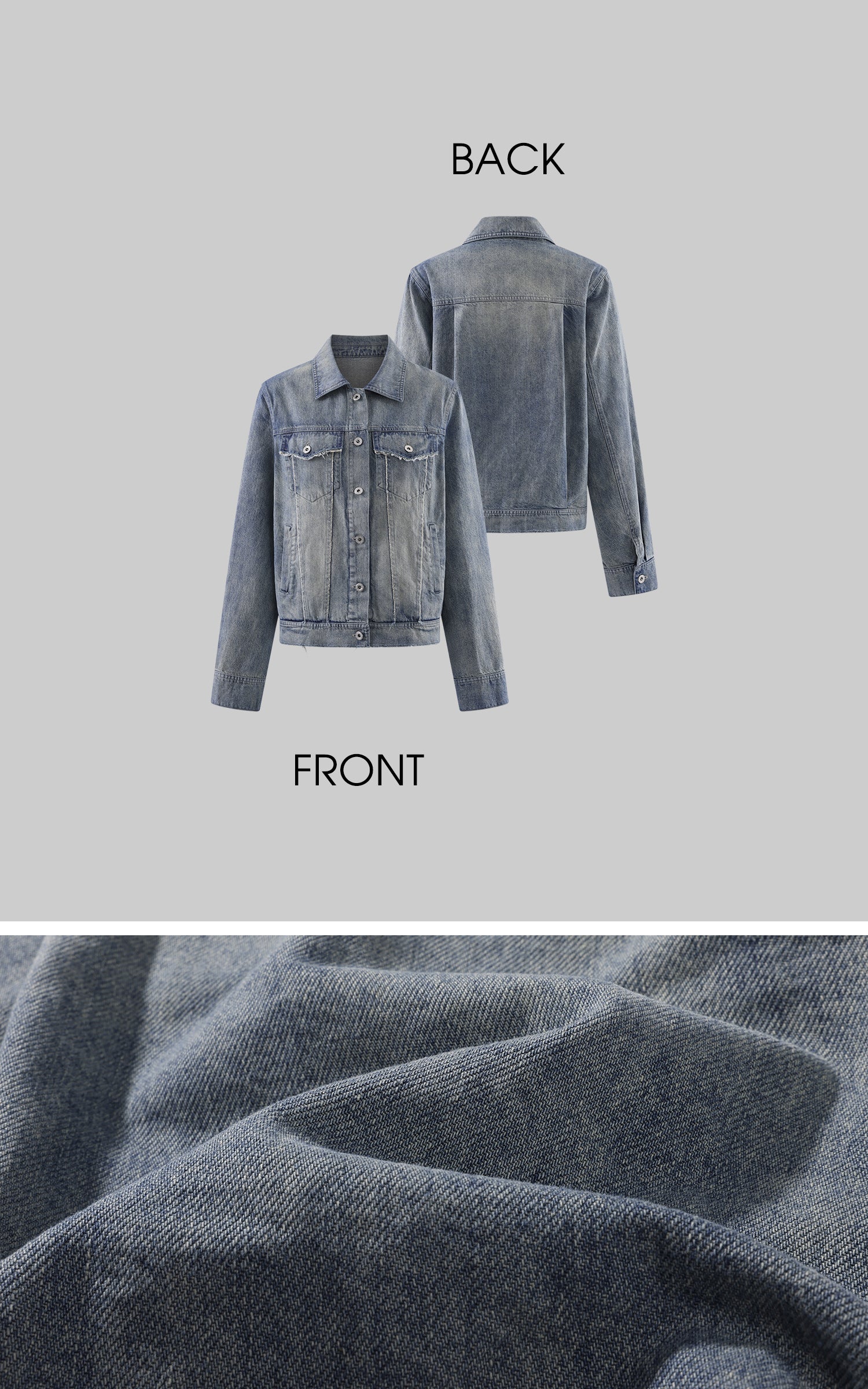 Rase le sol Veste en jean délavée &amp; Ensemble pantalon large