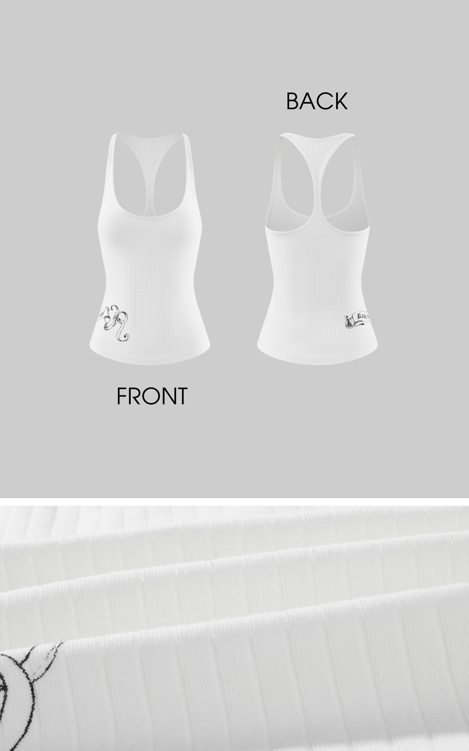 Rase le sol Ribbed Racerback Graphic Tank Top