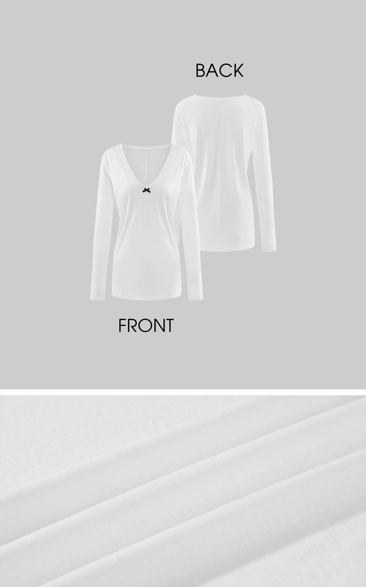 ROVENTE Scoop Neck Long Sleeve Tee &amp; Lace Bra Set