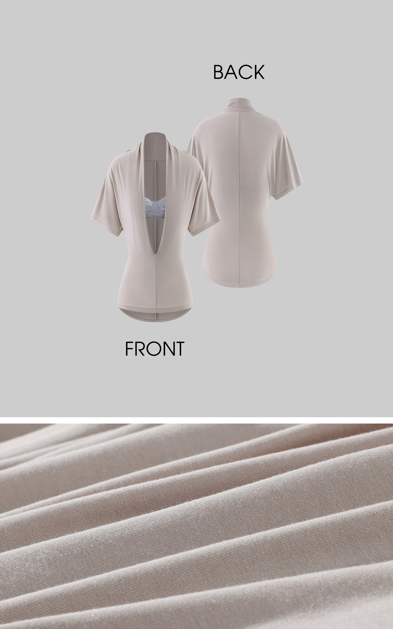 ROVENTE Draped Plunge Two-Piece T-Shirt