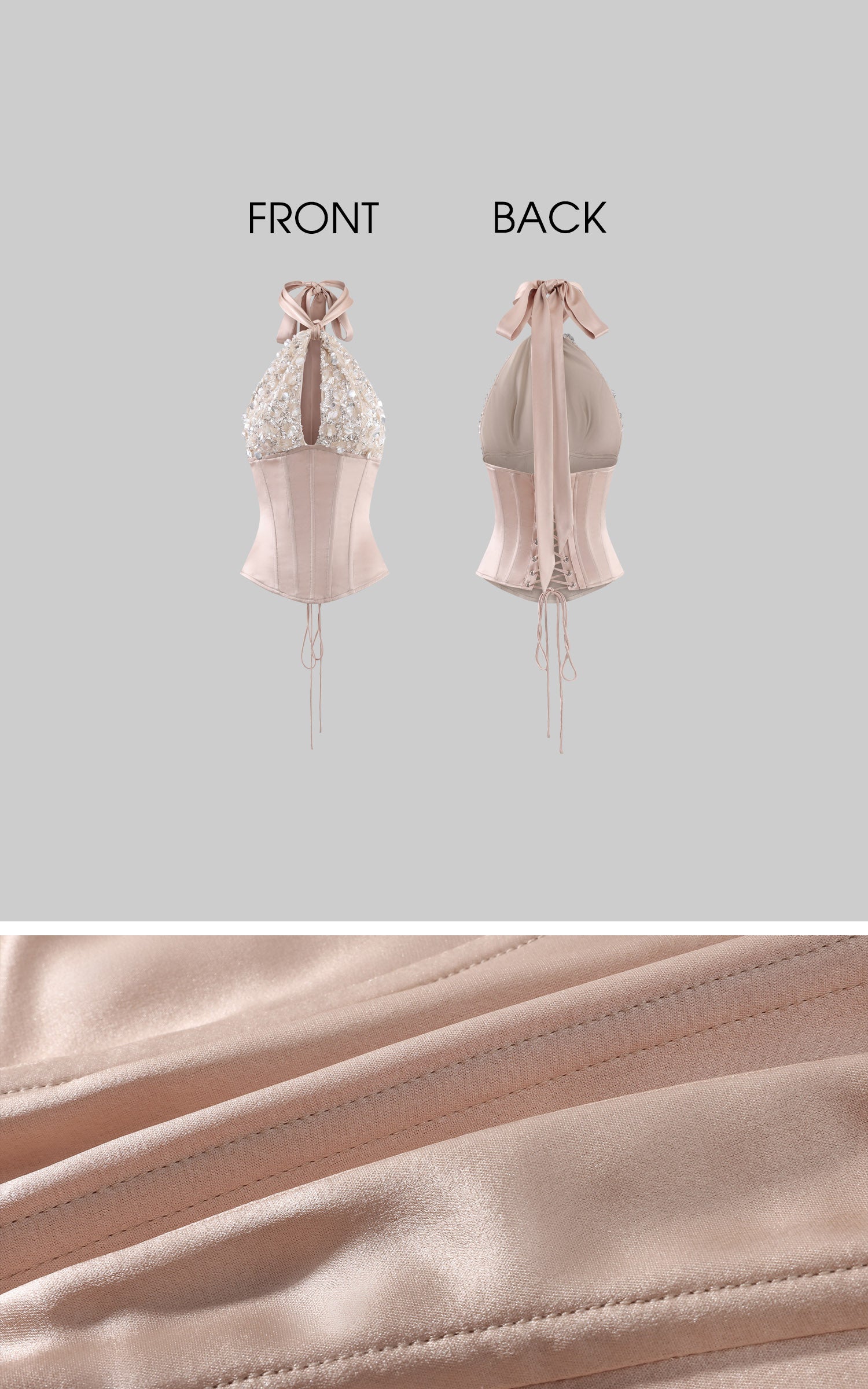 ROVENTE Ensemble Corset Dos-nu Orné &amp; Jupe Mini Froncée