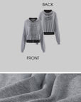 Rase le sol Sweat à capuche zippé imprimé & Ensemble pantalon de survêtement à jambe large