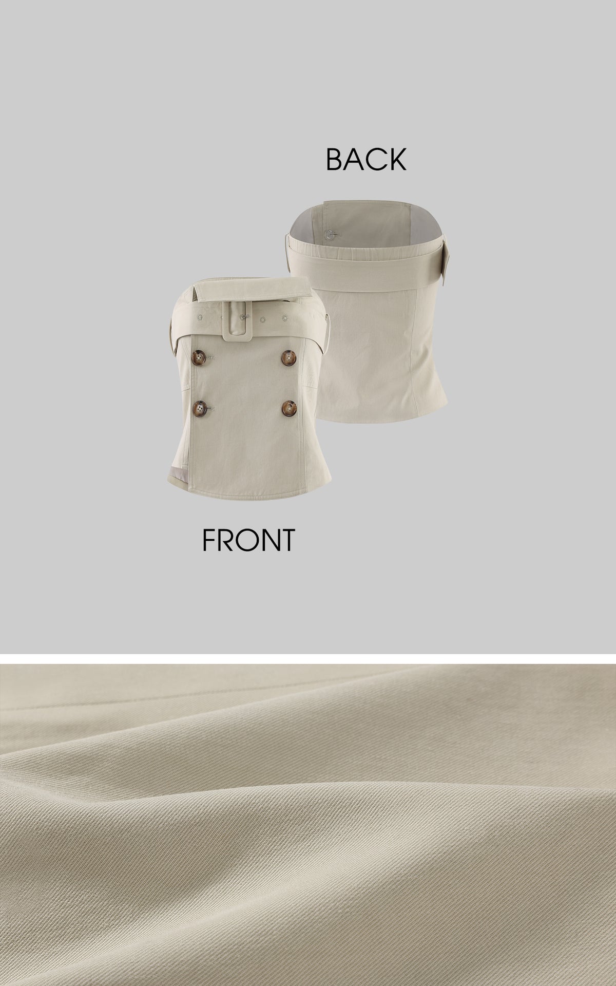0122stepll Belted Bustier Vest &amp; Relaxed Shirt Set