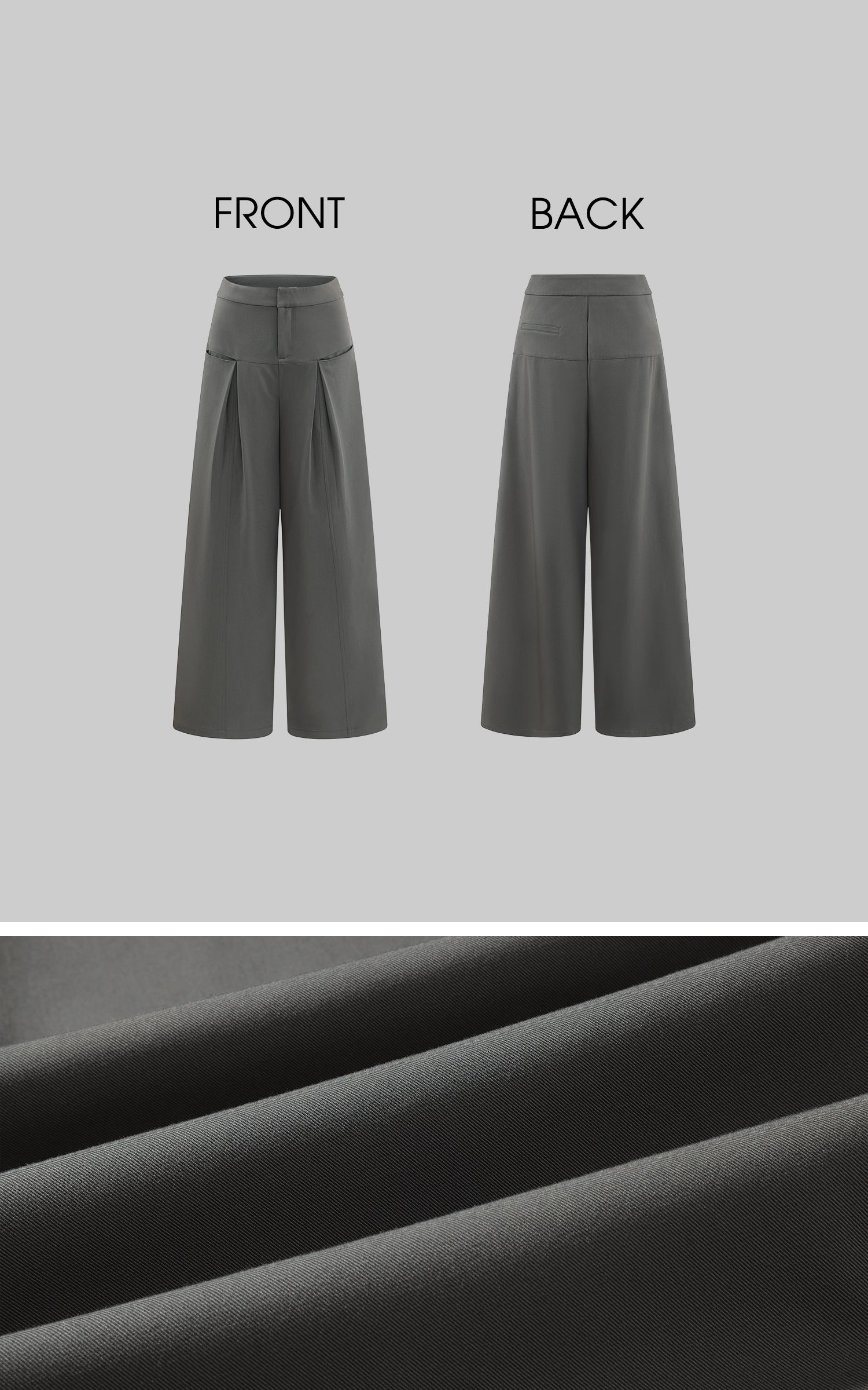 Rase le sol Pantalon large plissé taille haute